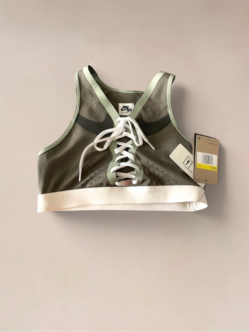 Nike Women's Swoosh Air Force 1
Laced Sports Bra Green